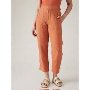 Athleta Voyager Linen Pants women’s Size 10 Tall Sunbaked Clay
